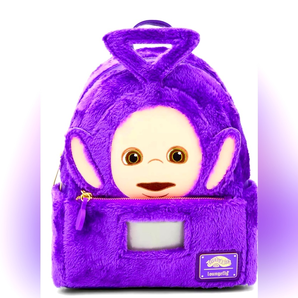 NWT Loungefly Teletubbies:  Tinky-Winky Plush Cosplay Light Up Mini Backpack